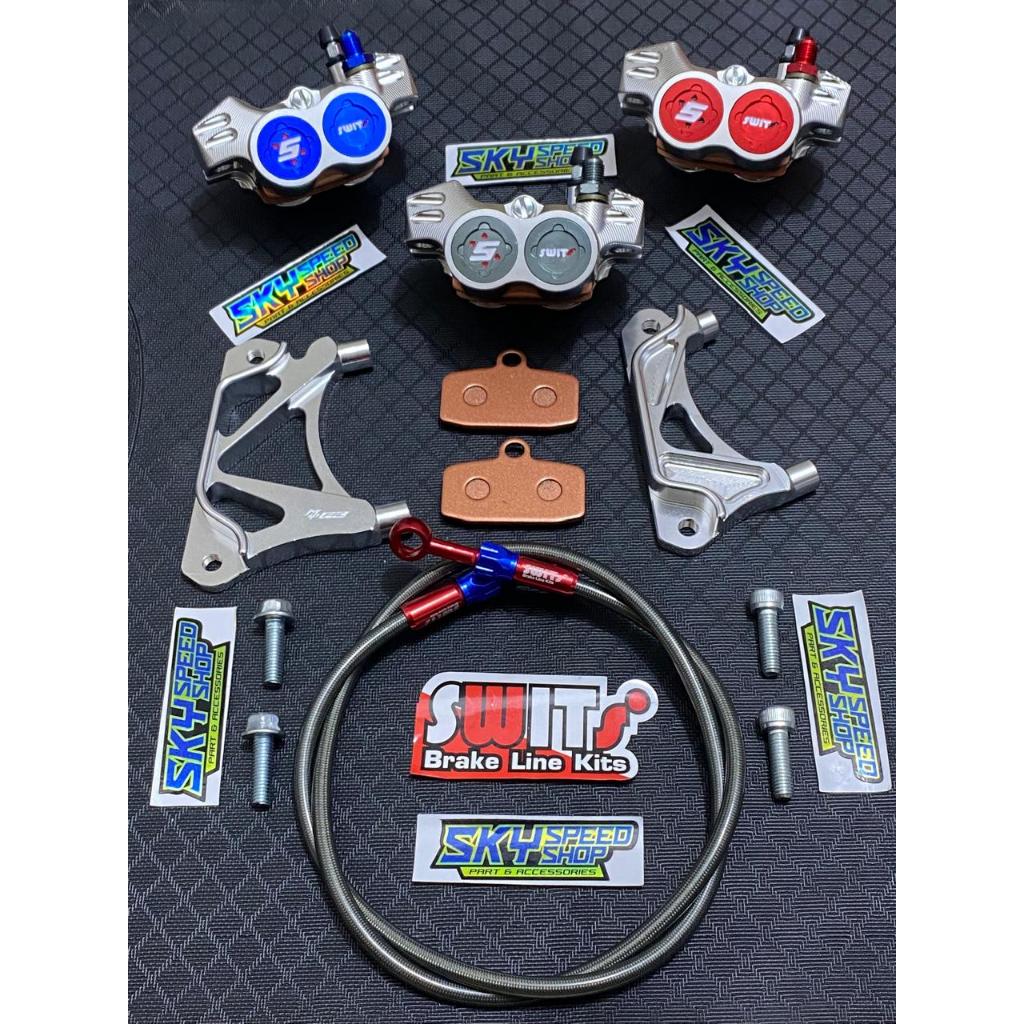 Termurah  Kaliper Cakram Swits + Breket Kaliper 220mm 260mm KALIPER FORMULA 4 PISTON 220 mm 260 mm +