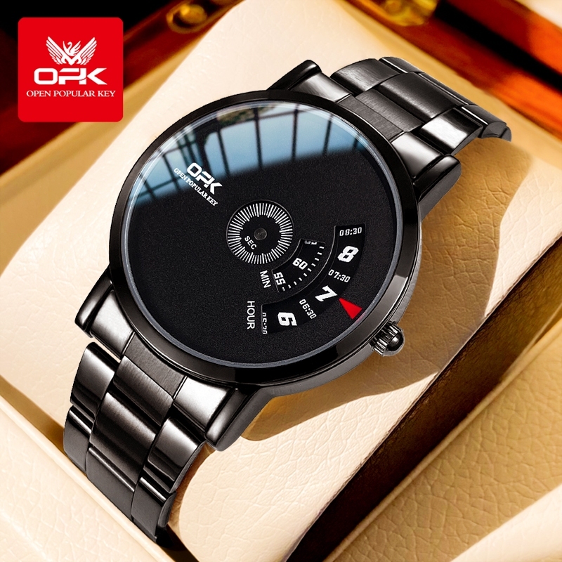 TERMURAH OPK Jam Tangan Pria Anti Air Original Fashion Unik Starry Night Hitam Stainless Steel