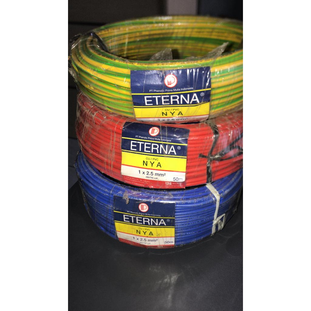 Kabel Listrik ETERNA NYA 1x2,5mm Kawat Tunggal 1x2.5mm 1 ROL (50M)