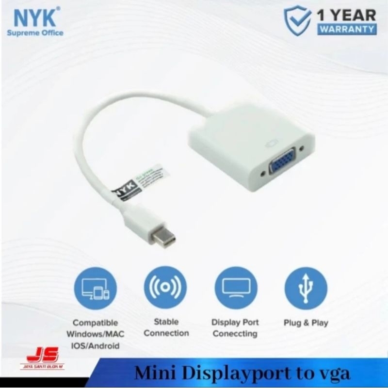 Mini Displayport Thunderbolt to VGA Adapter