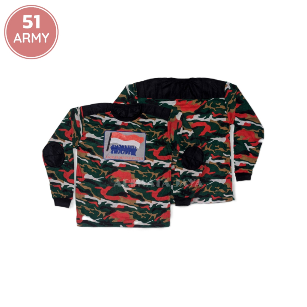 [51] KAOS DEKER LORENG LASKAR MERAH PUTIH LENGAN PANJANG KAOS LORENG LMP
