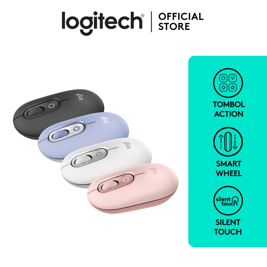 Logitech POP ICON Mouse, Ringkas dan Portabel, Mouse Bluetooth Nirkabel dengan Tombol yang Dapat Dip