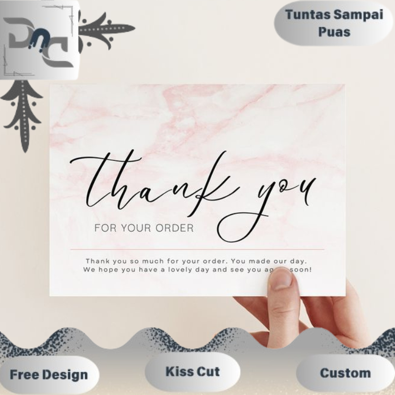 TKC 4-10 Dnd Sticker Thank You Card Custom Thanks Card Olshop Kartu Ucapan Terima Kasih