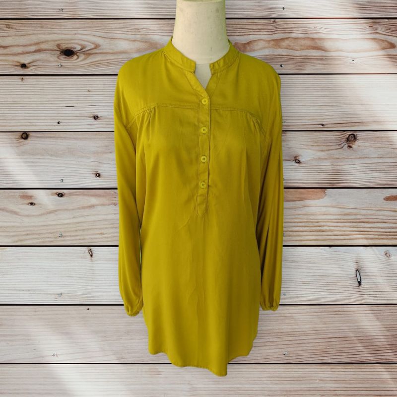 Blus Polos Dada Kerut Kelep V Tangan Karet Model Kekinian
