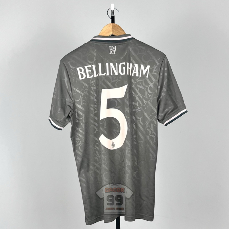 Real Madrid 24/25 Third Jersey Original - Size XL - NNS Bellingham 5 Cup Font + HP Patch + UCL Badge
