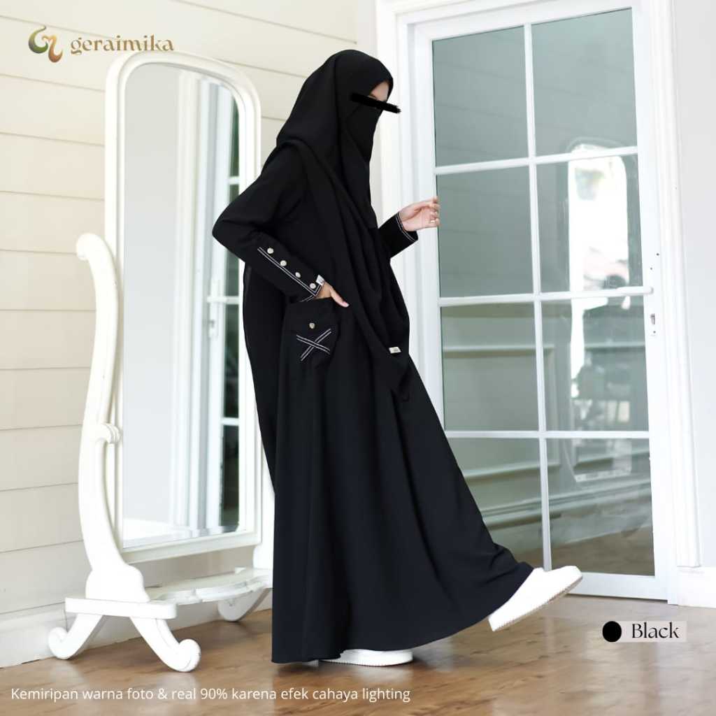 Yura gamis set khimar by Gerai Mika | Gamis set khimar syari premium anti UV