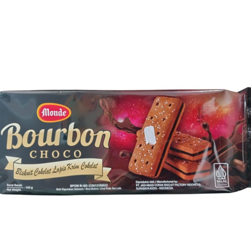 

Monde bourbon choco biskuit cokelat lapis krim cokelat 140gr