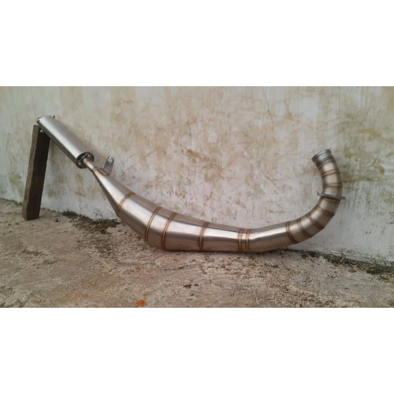 Knalpot RXZ RZR model ahau samping full stainless by AMP Racing