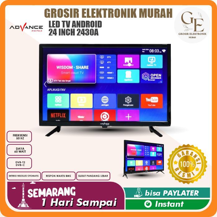 ADVANCE LED TV ANDROID 24 INCH 2430A / ANDROID TV  LED 24"