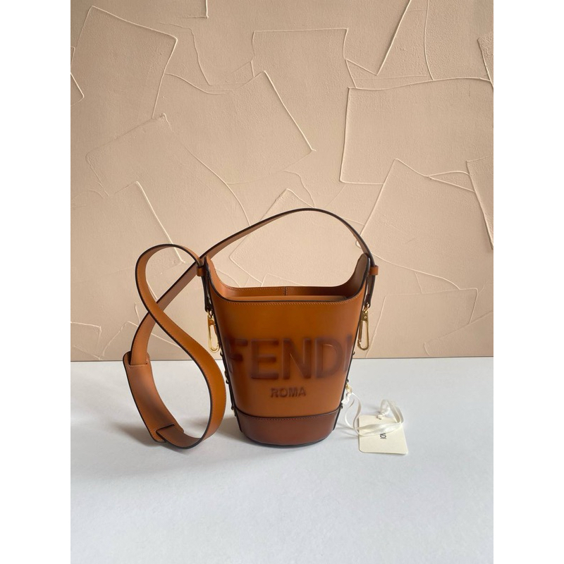 

Bouquet bucket bag roma logo brown size 12x18x10cm