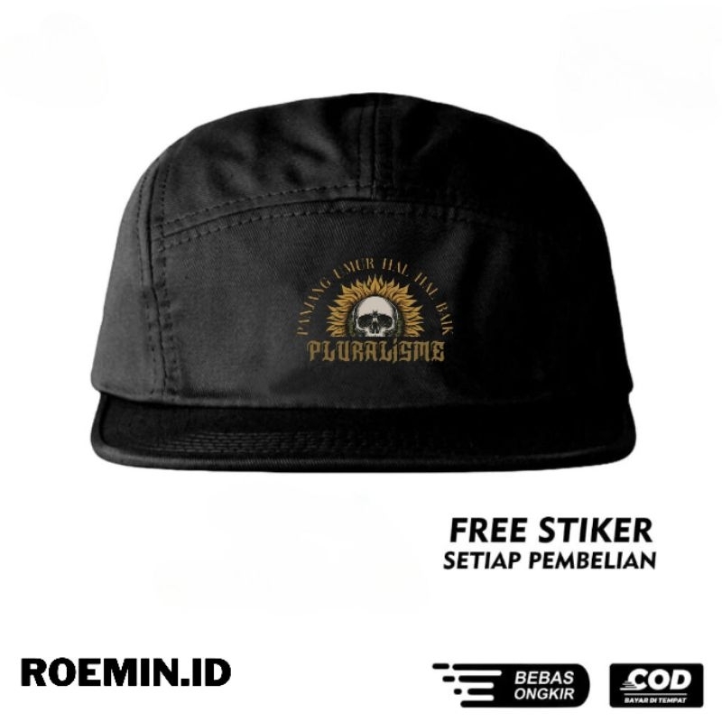 Topi Skena Roemin.id Warna Hitam Dengan Logo Sablon Unik GRAFFITI Termurah Simpel Topi Skena Topi Sn