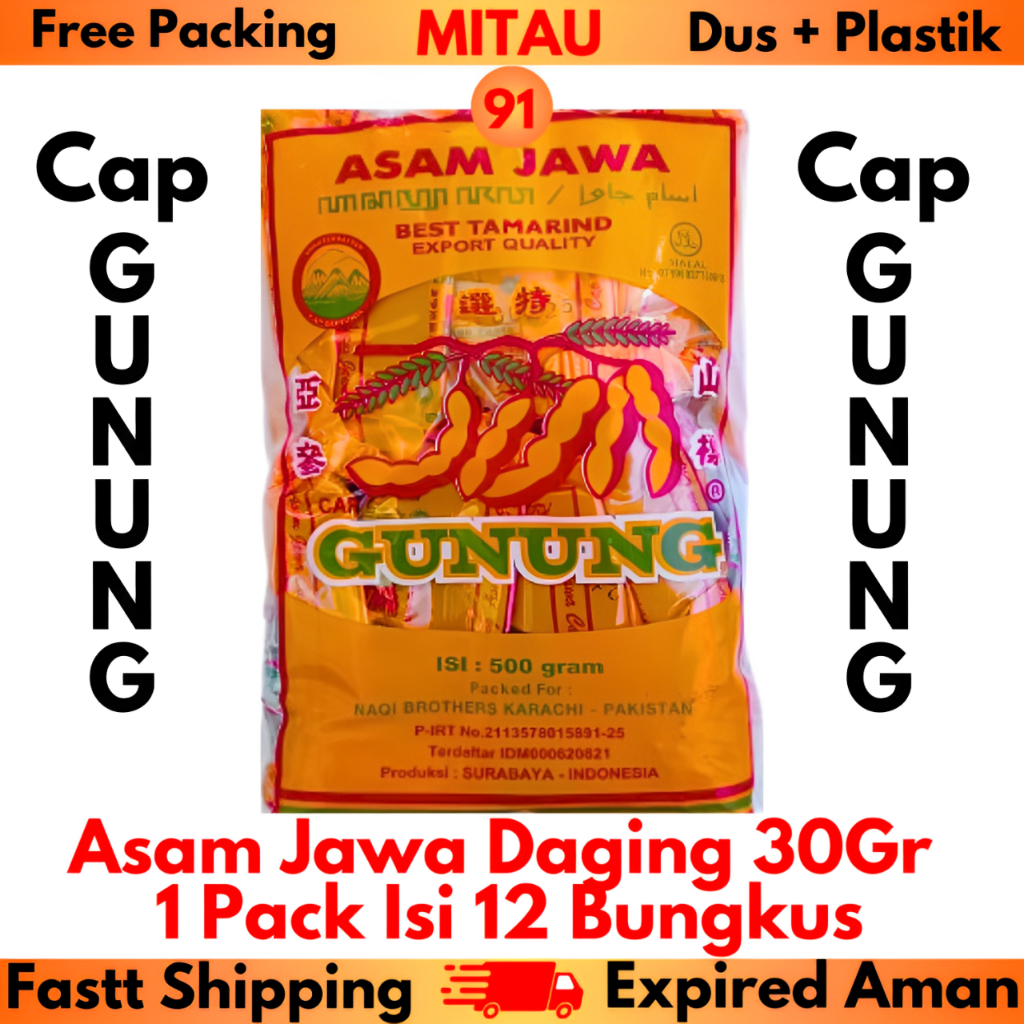 

Asam Daging Cap Gunung 30 Gr x 12 Bks / Pack