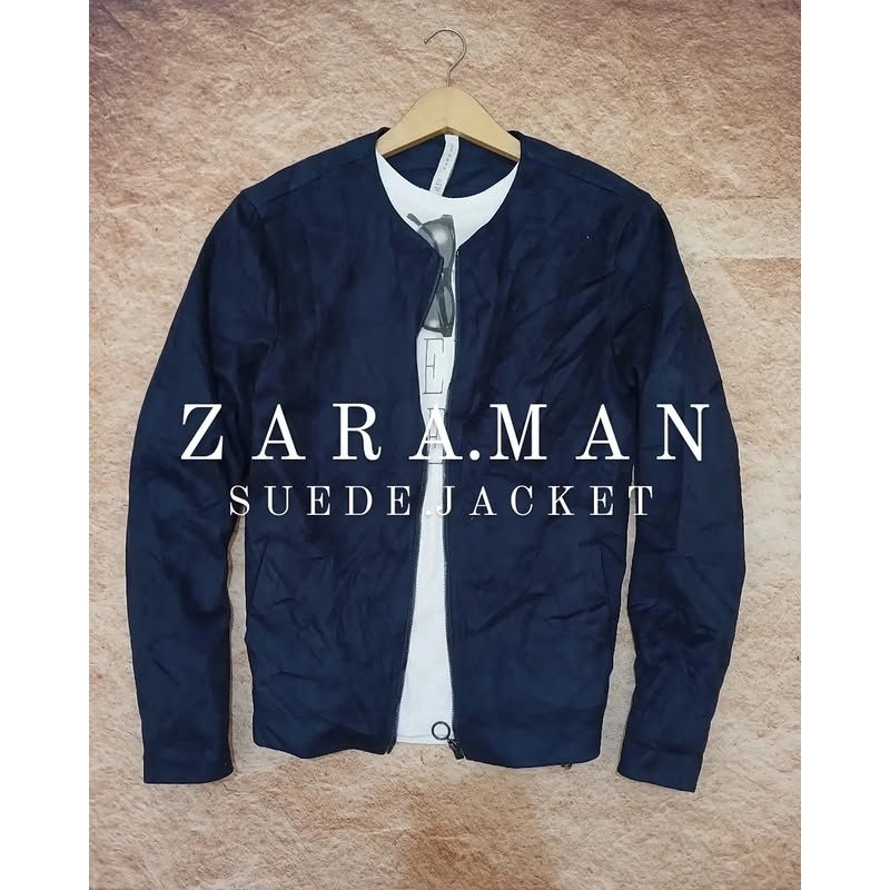 jaket pria Zara man bahan suede keren bekas second preloved