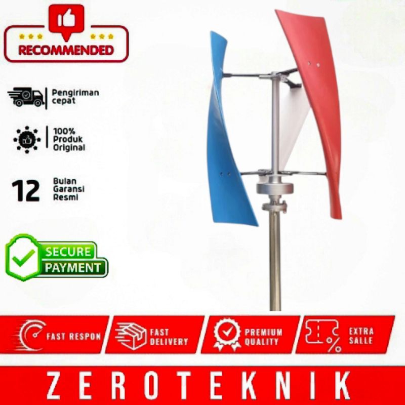 Vertical Axis Wind Turbine VAWT Turbin Angin 3000 Watt 12-48 Volt 12V