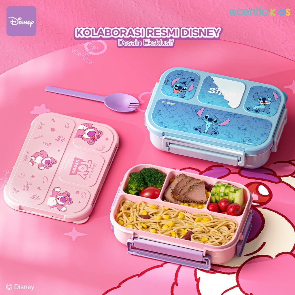 ecentio tempat makan anak anti tumpah 950ml/1000ml kotak makan anak BPA FREE Food Grade tempat makan