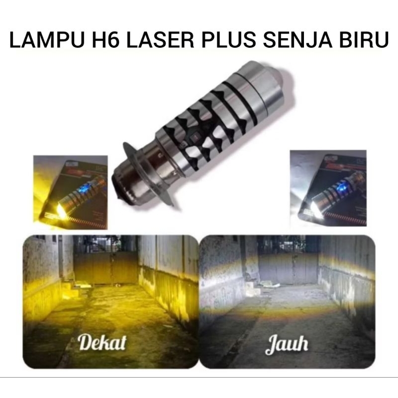 lampu led h6 laser hi lo lampu utama motor laser h6 senja biru berkualitas dan super terang | led h6