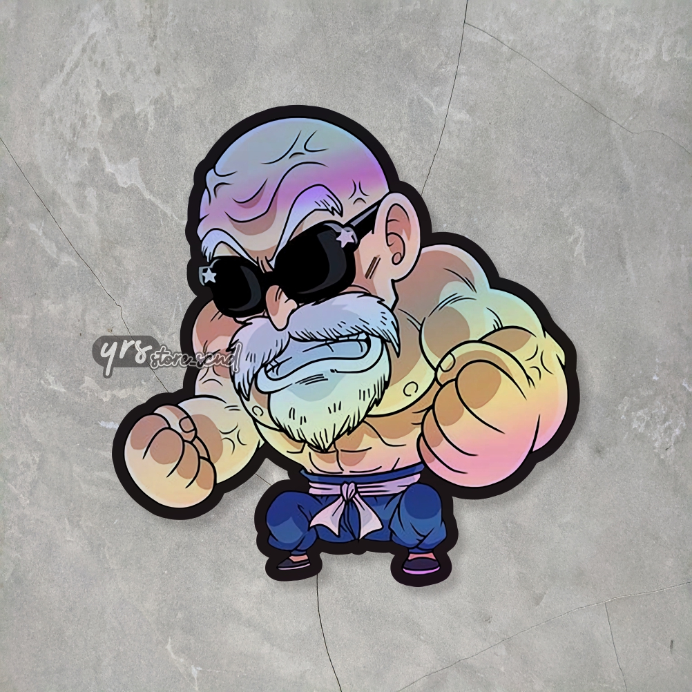 

Sticker Anime Hologram Master Roshi Ukuran +- 7 x 6,9 cm sticker waterproof murah awet