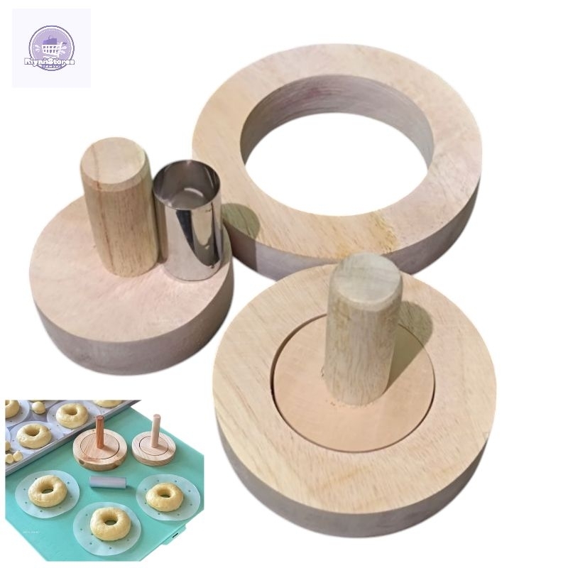 Cetakan donat kayu satu set/cetakan donat kayu 6-8cm