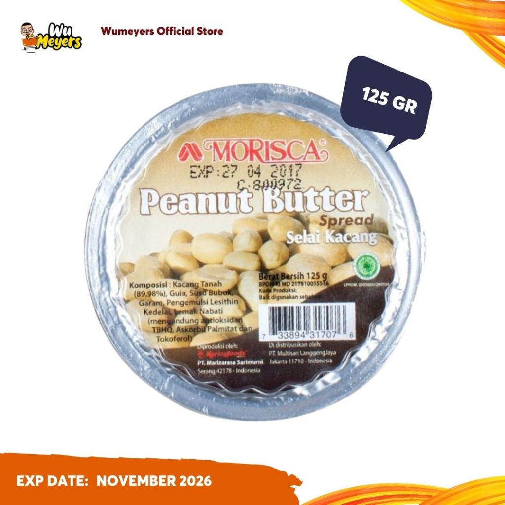 

Morisca Peanut Butter Jam - Selai Oles Kacang Cup 125gr