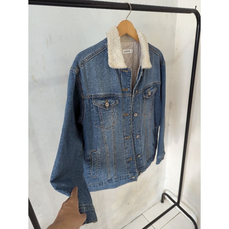 denim trucker sherpa jacket lepsim