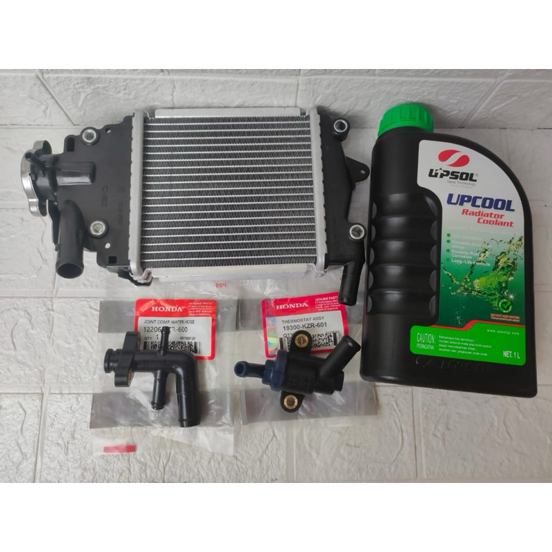 Paket Radiator (KZR)+Air Radiator+Termostat+Selang Buat Motor Vario 125 Tecno, Vario 125 Cbs, Vario 