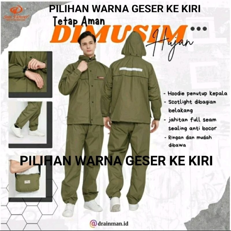 JAS HUJAN SUNFLOWER 100% ORIGINAL | JAS HUJAN SUN FLOWER RAINCOAT