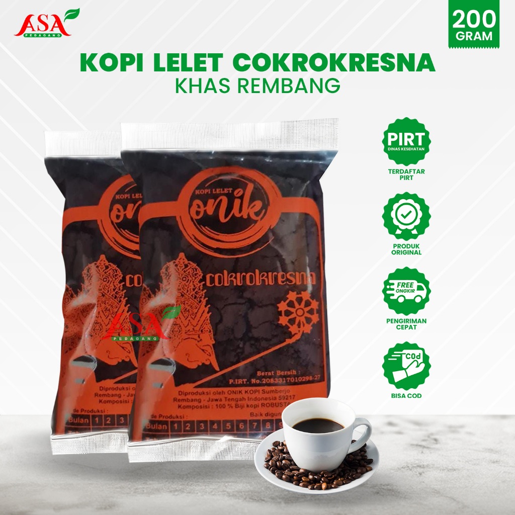 

Kopi Lelet Onik Cokro Kresno 200gr Lasem Rembang Original