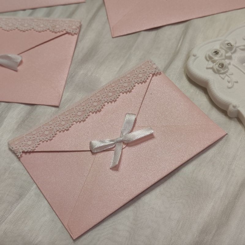 

Coquette Amplop Pink Coquette Envelope Y2K Cute Aesthetic Pink Ribbon Bow Handmade