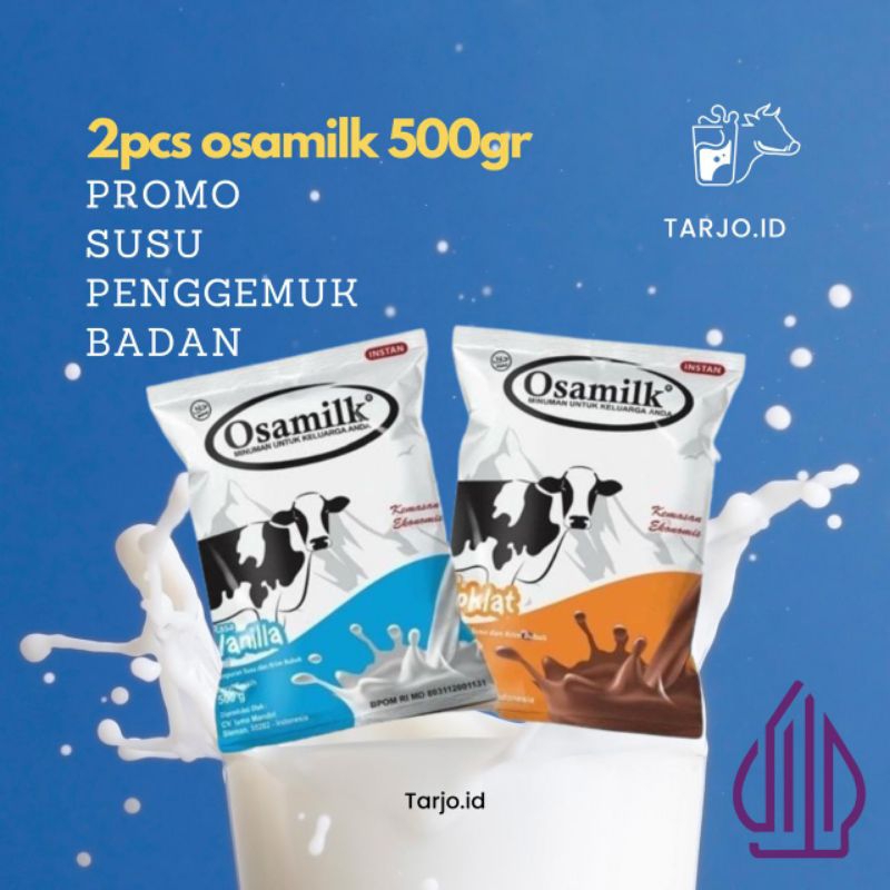 

( Promooo ) - 2pcs @500gr susu osamilk penggemuk badan rasa coklat & vanila