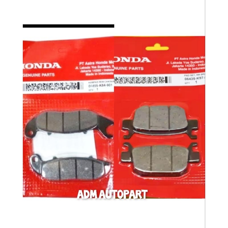 KAMPAS REM SET DEPAN BELAKANG K84+K97 PCX 160 (ABS) ADV 160 (ABS) STYLO 160 (ABS) ORI HONDA AHM
