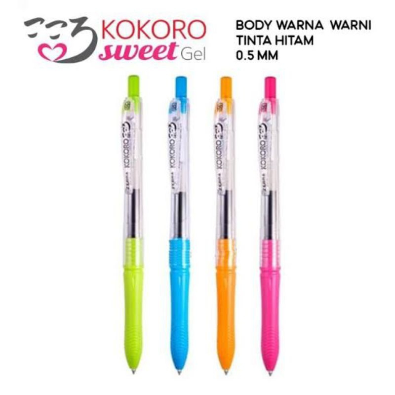 

Pulpen Zebra Kokoro Sweet 0.5mm Tinta Hitam