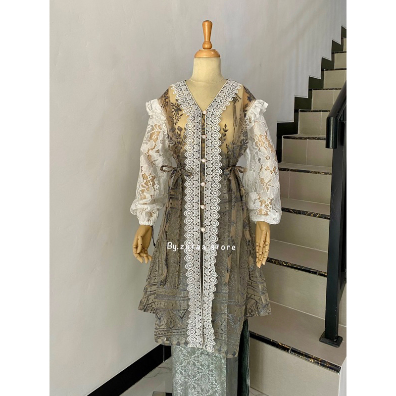 JEDDAH OUTER TUNIK LACE BRUKAT PREMIUM // LEBARAN // RAYA SERIES