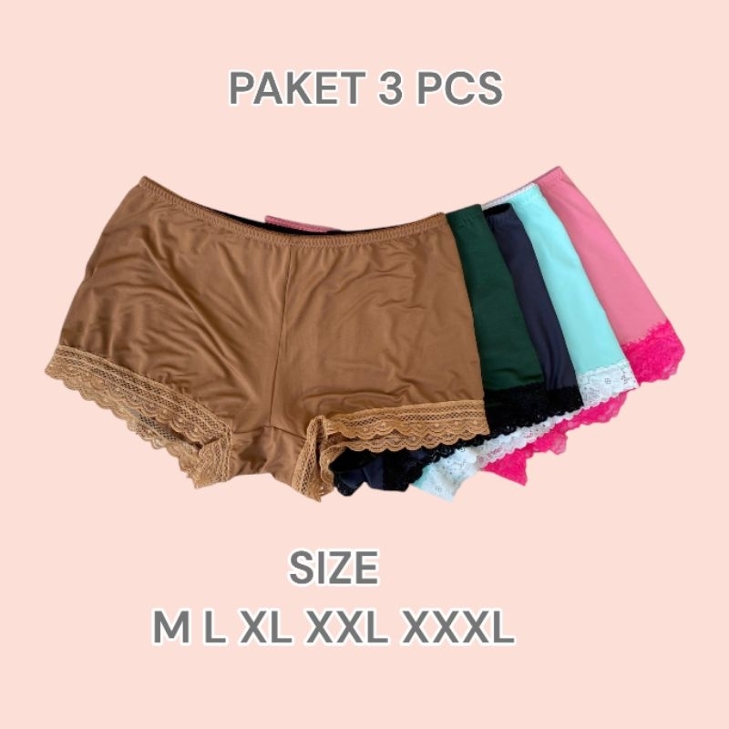 3 Pcs Celana Dalam Wanita Dewasa / CD Jupe Renda / CD Jupe Murah Meriah / CD Jupe Renda Bahan Adem