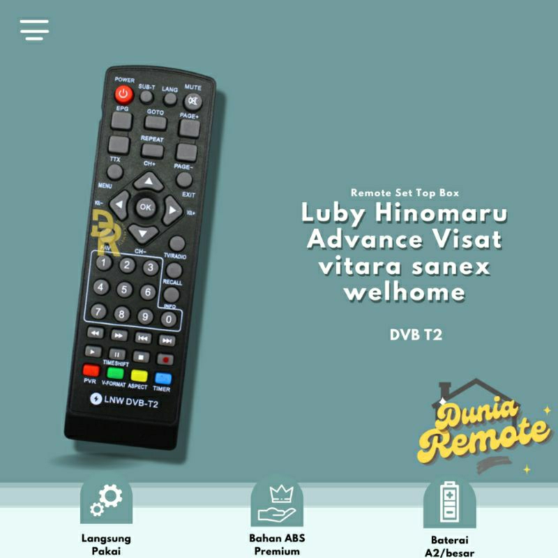 Remote Set Top Box Luby Tanaka matrix Sanex Gardiner semua tipe