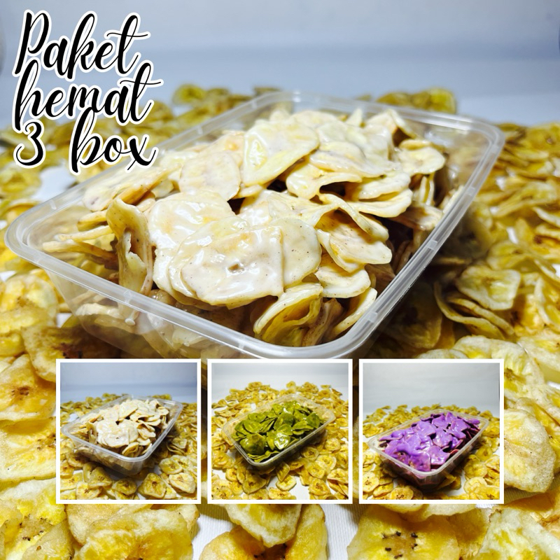 

PAKET HEMAT Keripik Pisang Coklat Lumer (paket 3box)