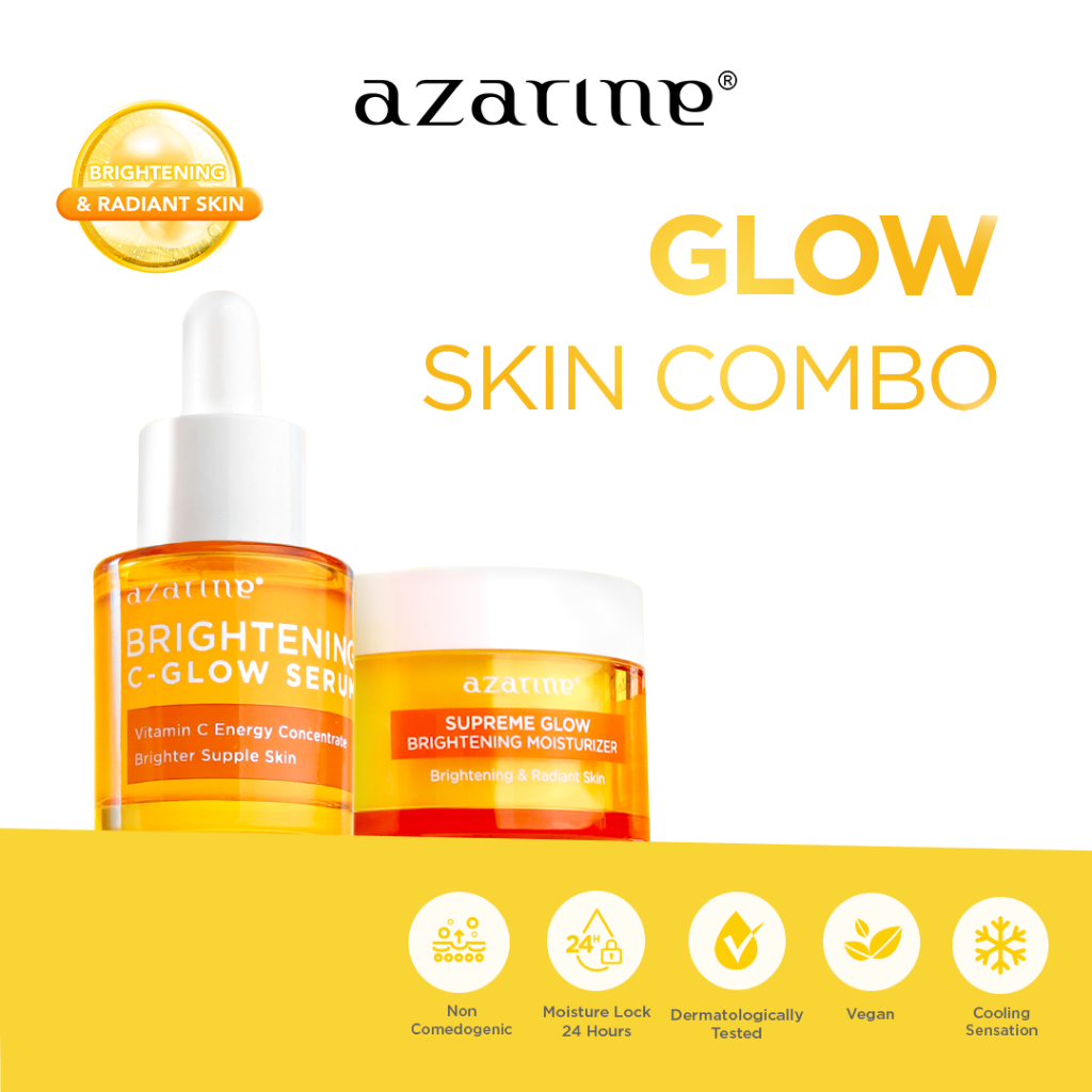 Azarine Glow Skin Combo [2 pcs] Paket Skincare Mencerahkan dan Melembabkan untuk Kulit Kusam Supreme