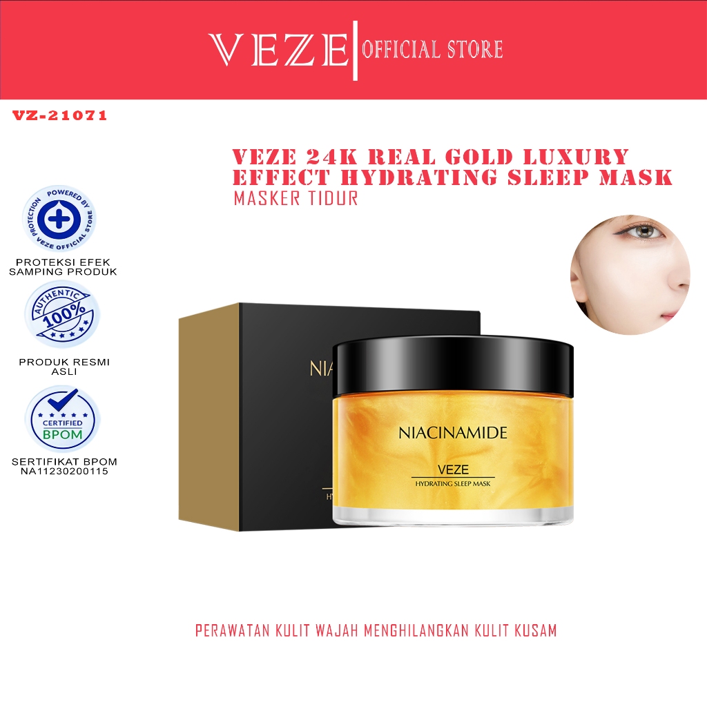 [ BPOM ] - VEZE 24K Real Gold Luxury Effect Hydrating Sleep Mask -VZ21071
