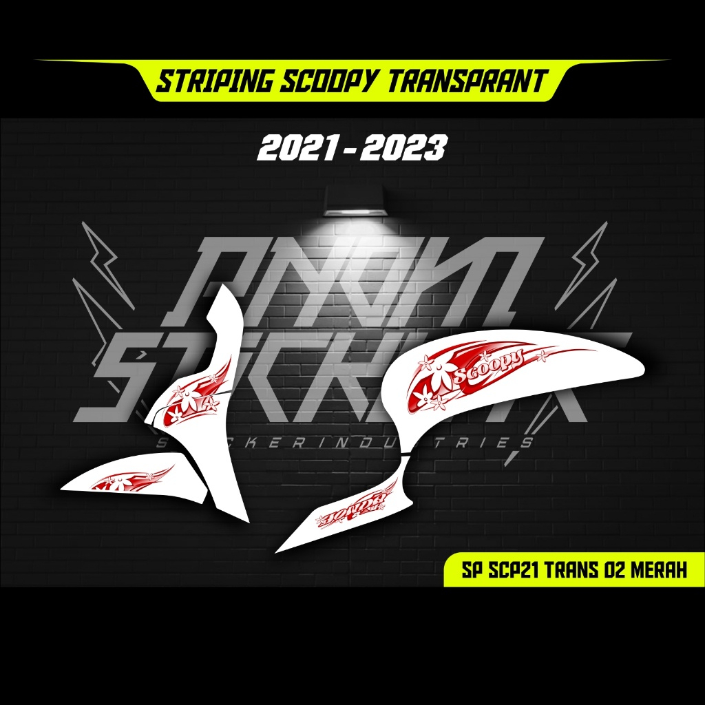 STRIPING SCOOPY TRANSPARAN UV BUNGA STICKER SCOOPY 2019 - 2023 STIKER SCOOPY 2017 - 2023