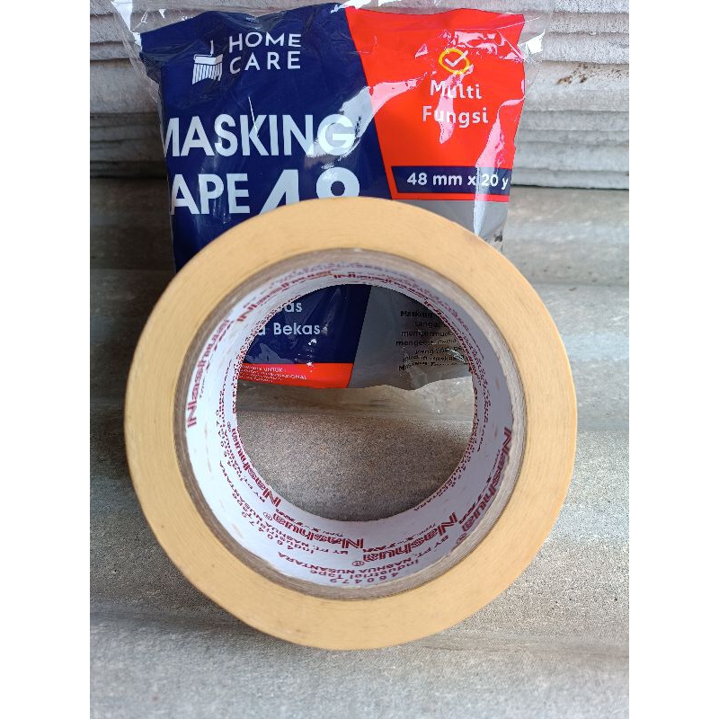 

Homecare masking tape 48 multifungsi / isolasi plaster kertas putih daya rekat kuat / solasi kertas lakban pembatas mengecat