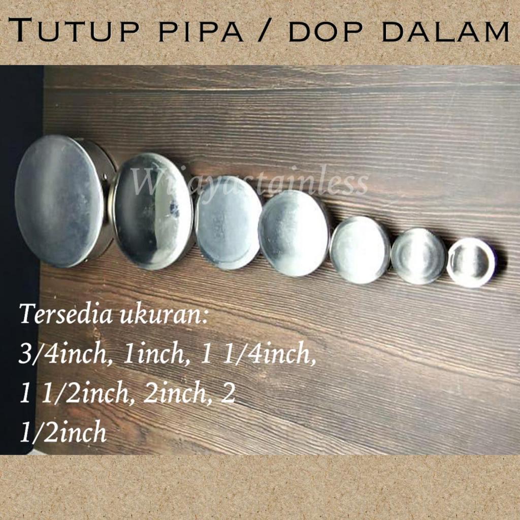 KNOP / TUTUP BULAT PIPA STAINLESS STEEL STENLIS ORNAMEN PAGAR