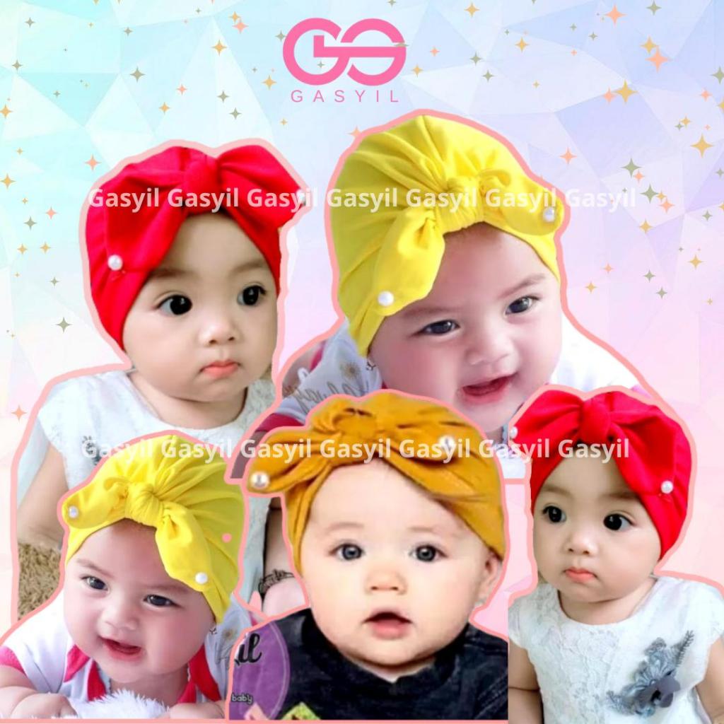 GASYIL Turban Bayi Pita Kelinci Mutiara / ciput bayi  newborn / Turban Bayi / Turban Bayi Perempuan
