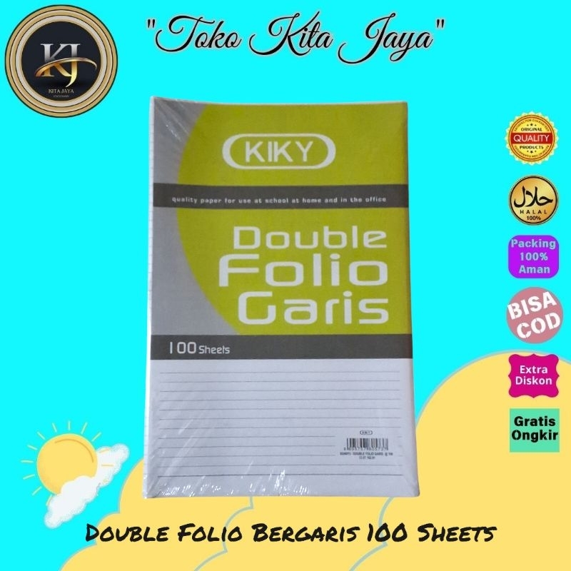 

Double Folio Bergaris 100 Sheets Kiky