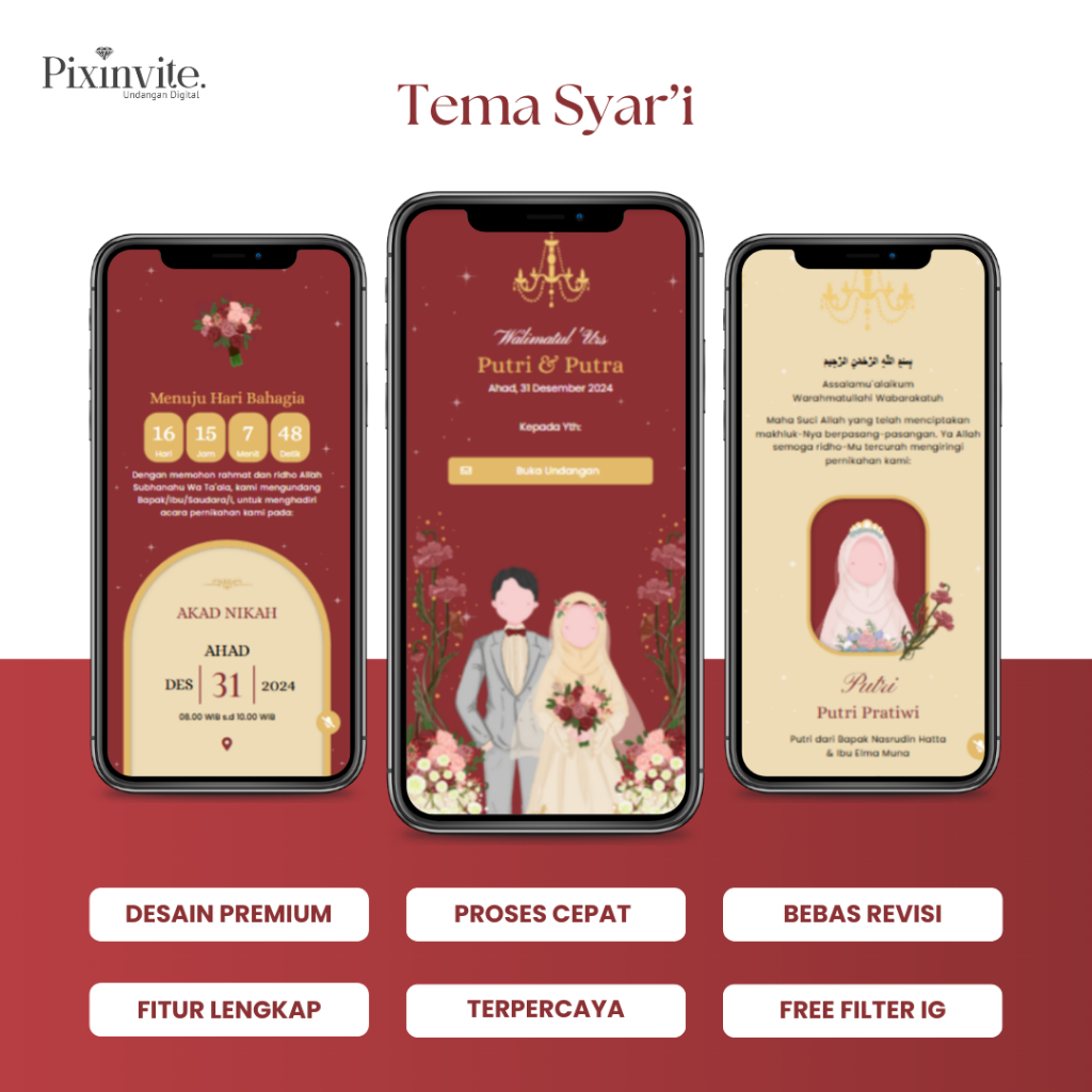 Undangan Digital Website Pernikahan Tema Syar'i