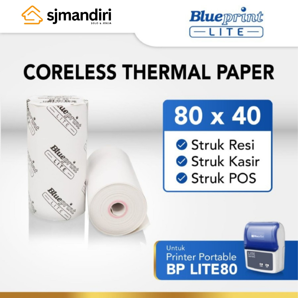 

Blueprint Lite 80 x 40 Paper Thermal Kertas Struk Kasir Nota Tiket Karcis Parkir Antrian