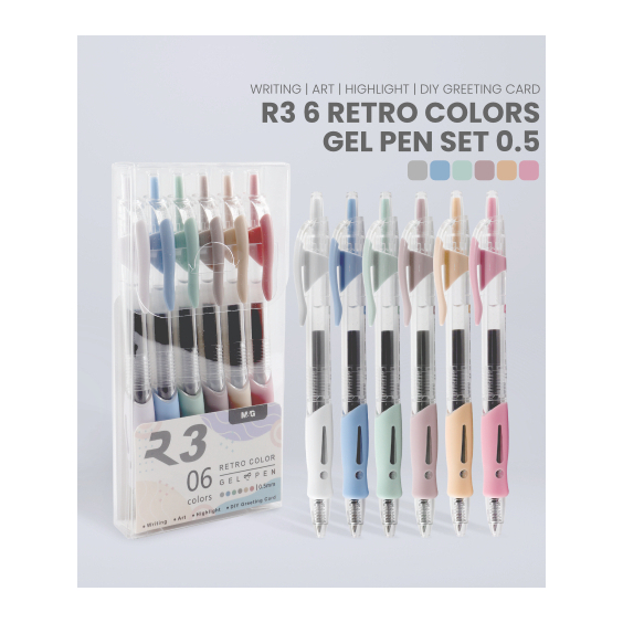

M&G GEL PEN 0.5 ( R3 RETRO 6 COLOURS ) - 6 PCS / SET AGP023R4
