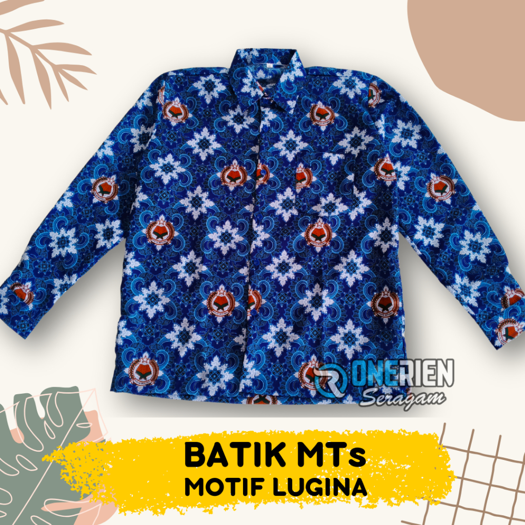 Seragam Batik MTs / SMP Nasional Motif LUGINA BIRU SMP