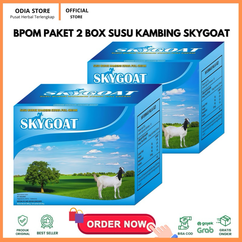 

BPOM PAKET 2 BOX SkyGoat Susu Kambing Etawa Original dan Krim Bubuk Rasa Original Per Box isi 10 Sachet