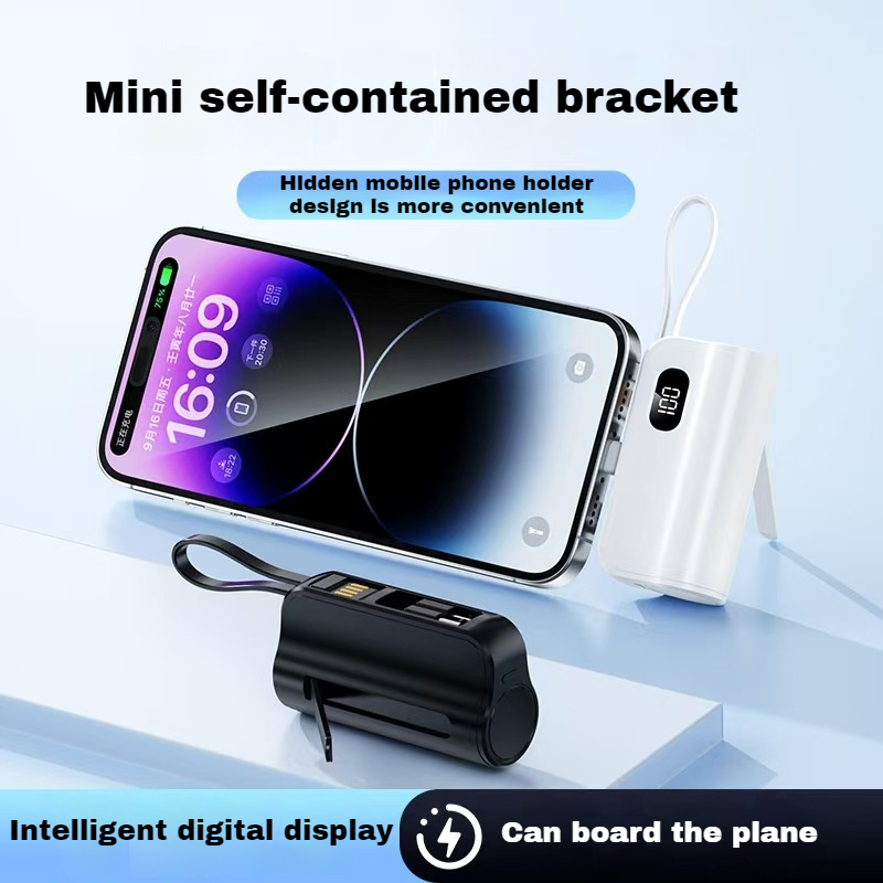 5000mah Power bank mini power bank portable wireless for Iphone Samsung type-c Lightning Foldable