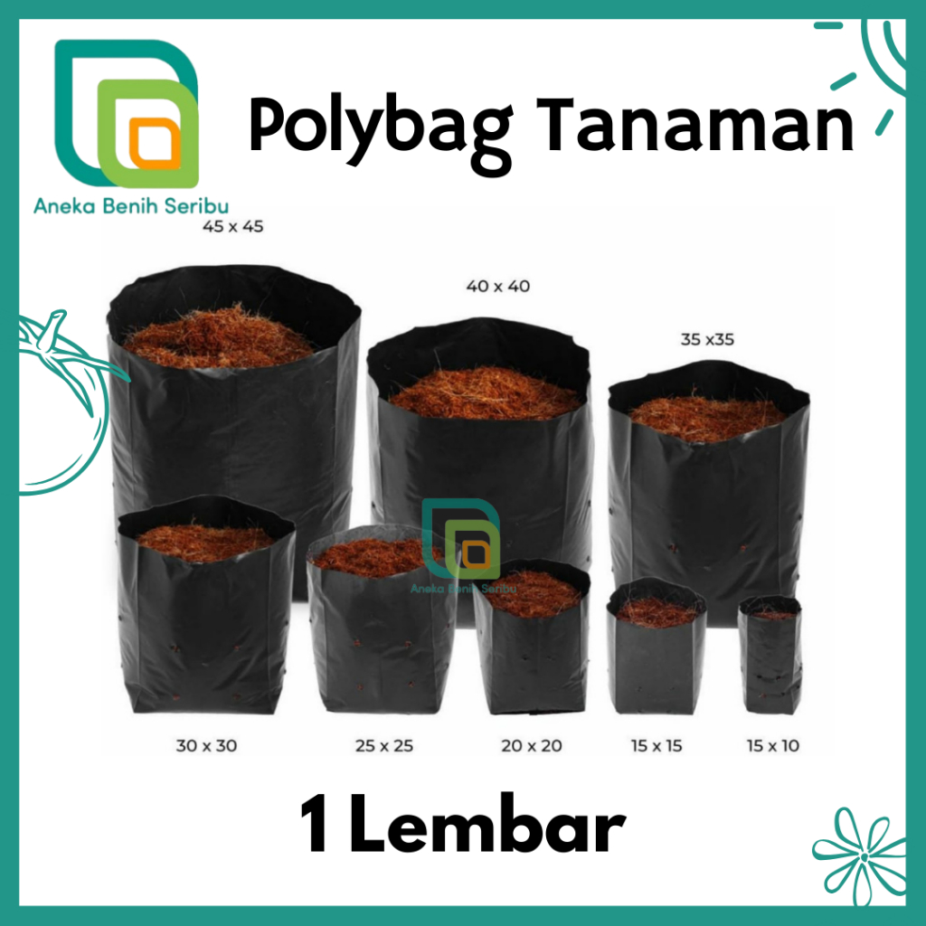 1 Lembar Polybag UKURAN BESAR Polibag Tanaman Tebal 40x40 45x45 50x50 Murah Berkualitas