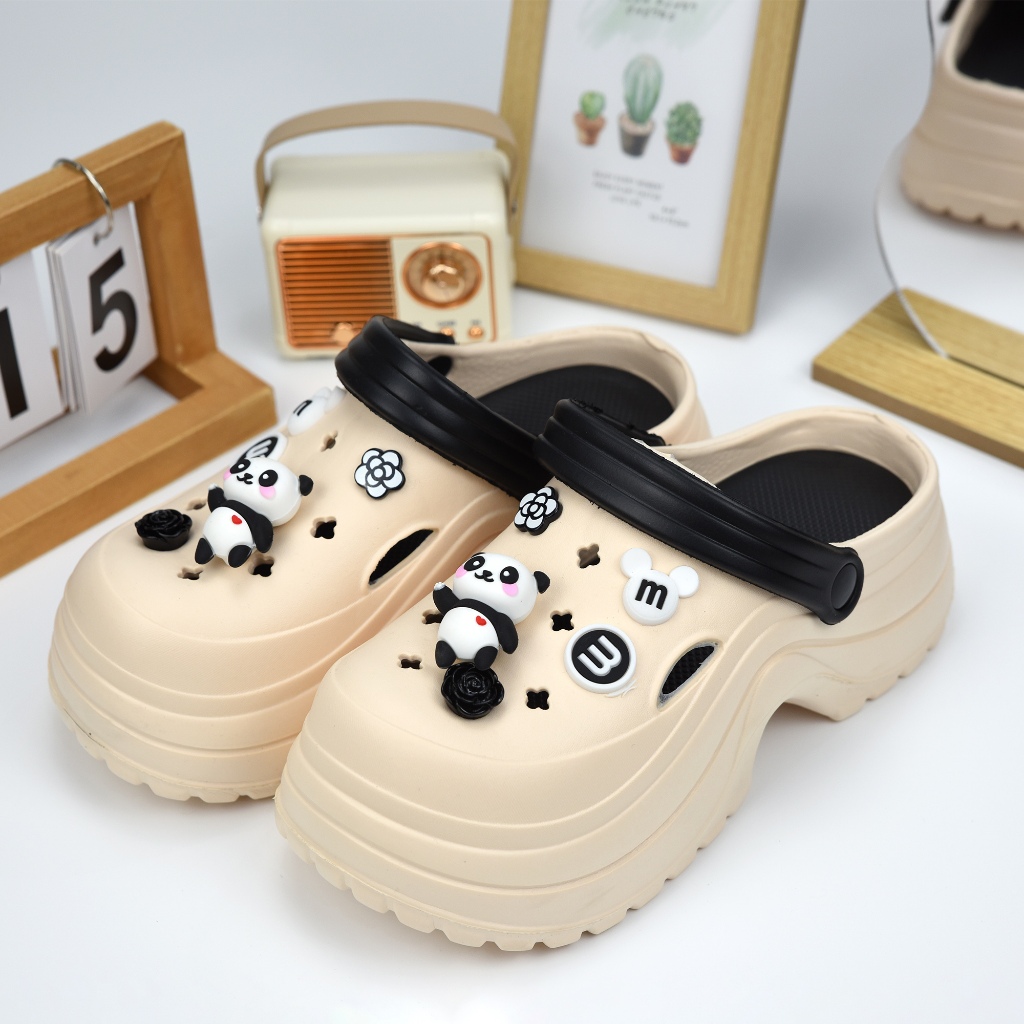 Kadia Sendal Wanita Selop, Slip On FUJI Permata Platform Anti-Slip Sendal Cewek Tinggi Clogs